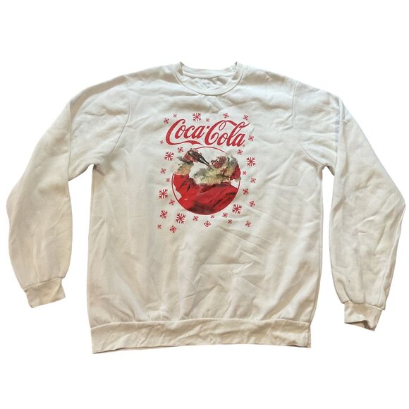 Coca-Cola Christmas Sweatshirt Santa Claus Ripple Junction XL Vintage Style - Picture 1 of 4